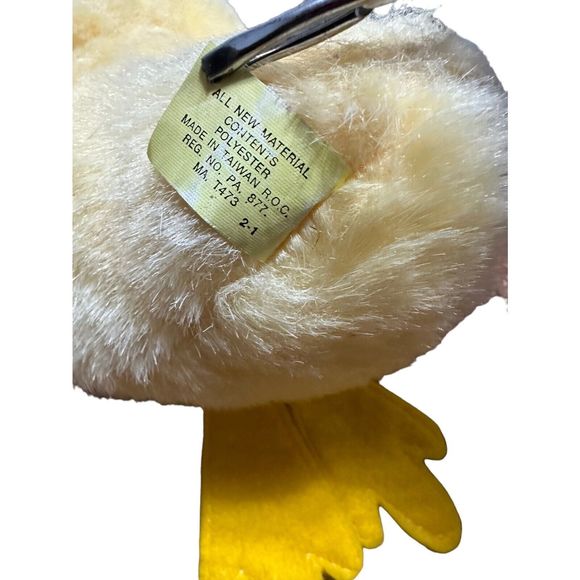Vintage Union Toy 1982 Yellow Duck Plush Stuffed Animal Felt Feet Rare HTF - Picture 13 of 16